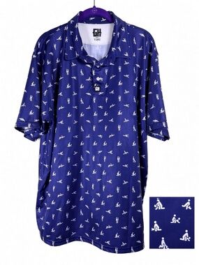 Greater Half Golf Polo Performance Shirt Men's - GH Navy Sex ED Position-XL